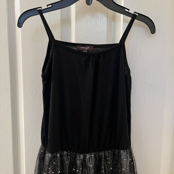 Imoga Lisette Dress Black Silver Metallic Moon and Stars Tulle Girls Size 10 - Picture 2 of 9